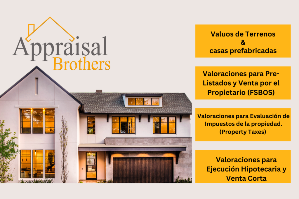 Para propiedades residenciales en el área de Dallas-Fort Worth y sus alrededores, Appraisal Brothers ofrece servicios de valoración imparciales. Nuestro equipo de especialistas tiene un profundo conocimiento del mercado inmobiliario regional, por lo que podemos proporcionar a propietarios y posibles compradores evaluaciones creíbles. Contamos con el conocimiento y la experiencia para brindarle una evaluación exhaustiva del valor de su propiedad, sin importar su ubicación.